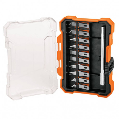 Precision knife set with case, 3 handles and 13 blades Truper®