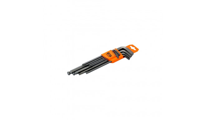 Offset long series ball end hexagon key set 1,5-10mm 9 pcs