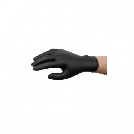 Ansell Microflex 93-852 disposable nitrile gloves – powder-free, fully textured, black, XL size, 100
