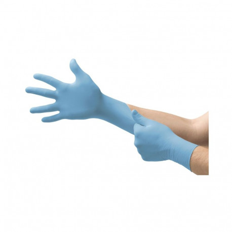 Ansell Microflex 92-134 disposable nitrile gloves – powder-free, textured fingertips, medium size, b