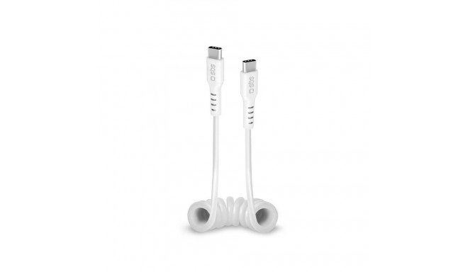 Cable SBS Coiled USB-C/USB-C 17-100cm White