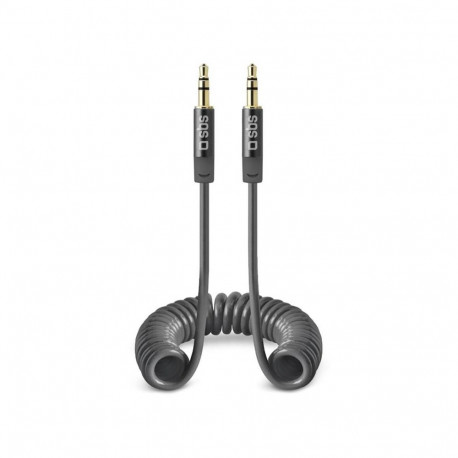 Cable SBS Coiled 3,5mm/3,5mm 25-130cm Black