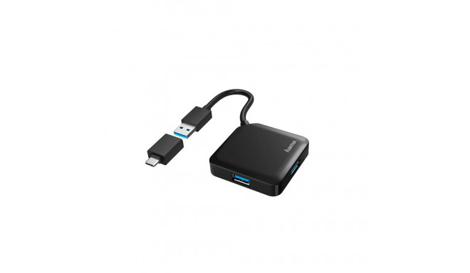 USB jagaja Hama 4 pesa USB 3.2 Gen 1 + USB-C Adapter