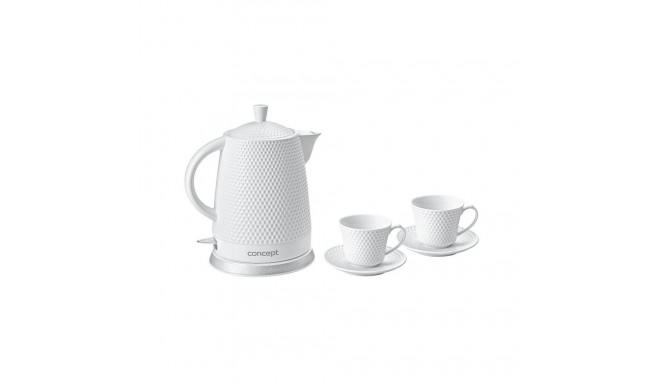 Veekeetja Concept, keraamiline, 1,5L + 2 tassi