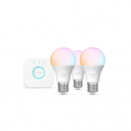 Philips Hue Essential E27 8W 806lm, Colored, 3-pack + Bridge