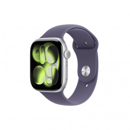 Apple Watch 11 GPS 46mm Silver Alu, Purple Sport Band, M/L