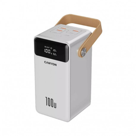 Power bank Canyon 60000mAh 100W LCD, White