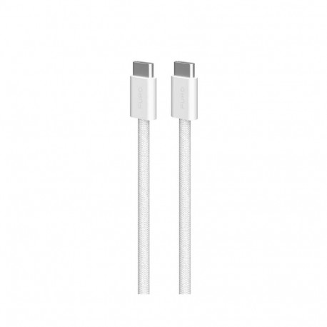 Kaabel Puro Braided USB-C/USB-C 60W, 1.5m, White