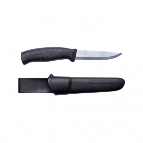 Morakniv Companion Outdoor Knife – Black Handle, 2.5mm Stainless Steel Blade,