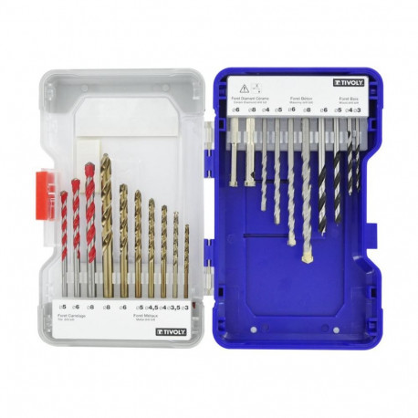 Tivoly Mixed Multi-Material Drill Bit Set – 20-Piece HSS & Carbide Bits Ø 3–8 mm, T20 Mixed RANGER C
