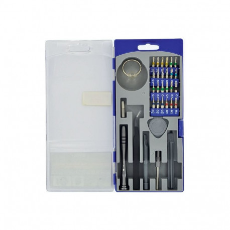 Tivoly 32-piece HSS drill and screwdriver bit set – 4 mm hex shank, plastic case, for smartphone and