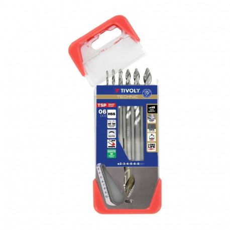 Tivoly Smart Point HSS-metallipuuride komplekt – 6-osaline Ø2–8 mm, automaatne tsenterdus ja Smart P