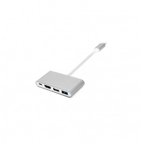 Adapter Type-C (M) - HDMI, 4xUSB 2.0/3.0, Type-C (F)