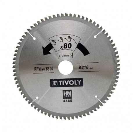 Circular saw blade 216x30x2.5/1.7mm, z80, 3°, (20mm adaptor), for non ferrous metals
