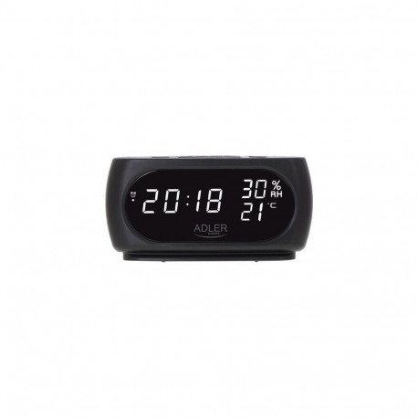 Adler Clock with Thermometer AD 1186 Black
