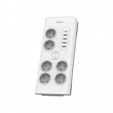 Pingekaitse Philips, 6 outlets, 1xUSB-C + 4xUSB-A, 2m