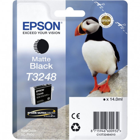 Epson tindikassett T 324 T 3248, matt must