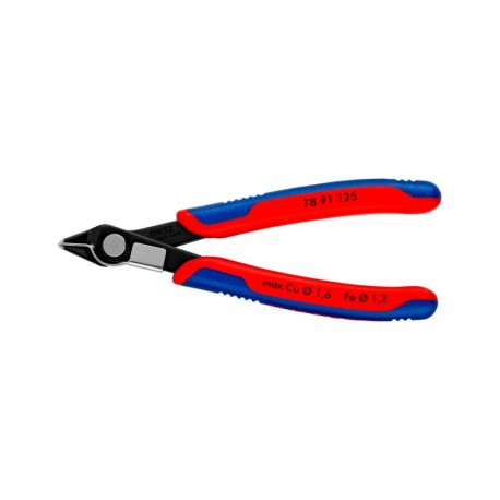 KNIPEX Electronic Super Knips 78 91 125, electronics pliers (red/blue, with opening spring and openi