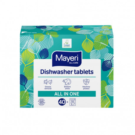 Dishwasher tablets MAYERI All-in-One, water-soluble film 40 pcs