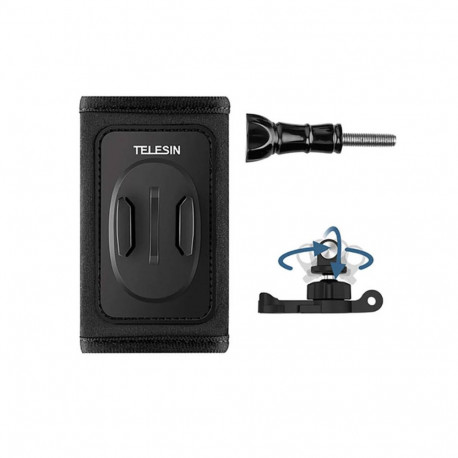Telesin backpack strap mount with 360° J-hook mount for GoPro/Osmo Action (GP-BPM-005)