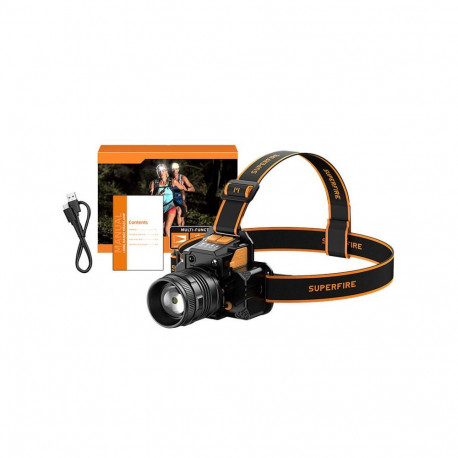 Superfire HL58 headlamp flashlight, 350 lm, USB, 3 modes, 200m