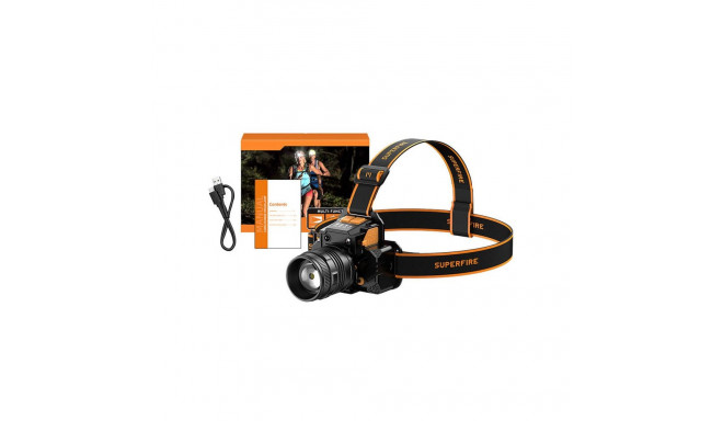 Superfire HL58 headlamp flashlight, 350 lm, USB, 3 modes, 200m