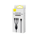 3in1 USB cable Baseus Flash Series, USB-C + micro USB + Lightning, 100W, 1.2m (black)