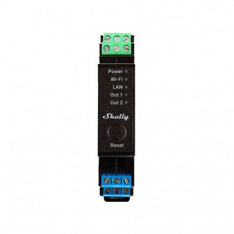 Shelly Pro 2PM DIN Rail 2-channel Relay, WiFi/LAN (Power measurement)