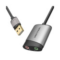 External USB Sound Card Vention CDKHB, TRS 3.5mm, 0.15m (gray)