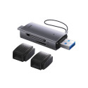 Baseus Lite Series SD/TF memory card reader, USB + USB-C (gray)