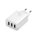 Baseus Compact Quick Charger, 3x USB, 17W (White)