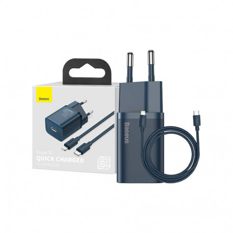 Baseus Super Si Quick Charger 1C 20W with USB-C cable for Lightning 1m (blue)