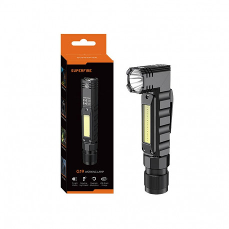 Superfire G19 multifunction flashlight, 200 lm, USB, 5 modes, 200 m