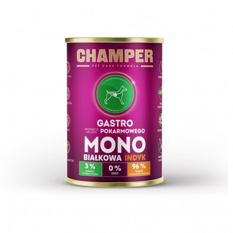 CHAMPER märg koeratoit Gastro Mono kalkun 400g