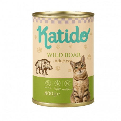 KATIDO Wild boar - wet cat food - 400g