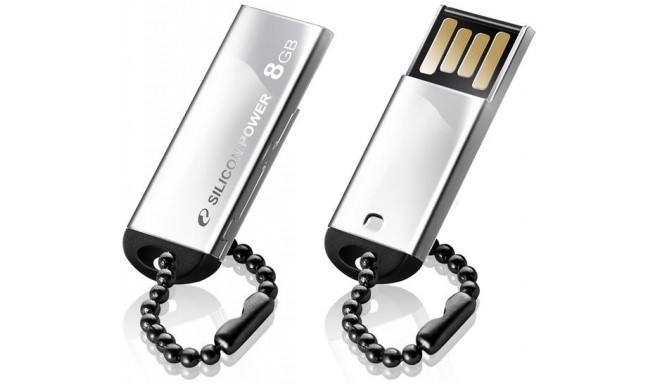 Silicon Power flash drive 8GB Touch 830, silver