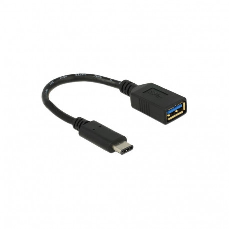 USB 3.2 Gen 1 adapter USB-C pistik > USB-A pesa 15cm, must