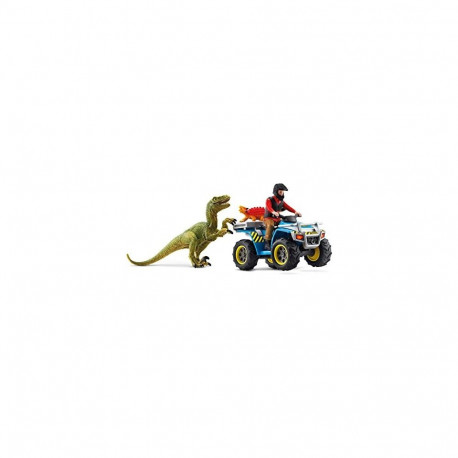 Dinosaurs Flucht auf Quad vor Velociraptor