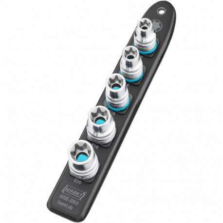 SmartRail väliskuuskantpadrunite komplekt 1/2" E12-E20 5-osaline lühike, must
