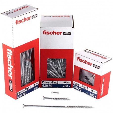 fischer chipboard screw Power-Fast II 6.0x150 countersunk (50 pieces, partial thread, galvanized)