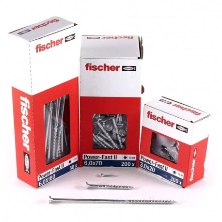 Power-Fast II spaanplaatkruvi 6,0x300 lohkpeaga 25tk osalise keermega tsingitud