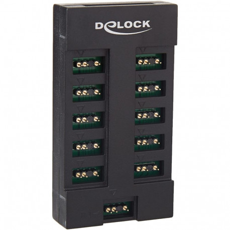 RGB-jaotur ARGB-LED-idele 10-pordiline, must