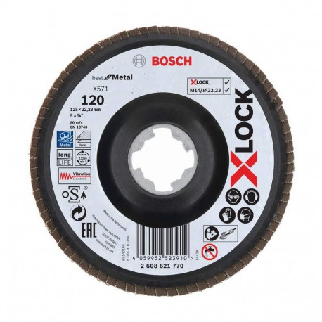 Bosch X-LOCK serrated lock washer X571 Best for Metal, O 125mm, grinding disc (K120, angled version)