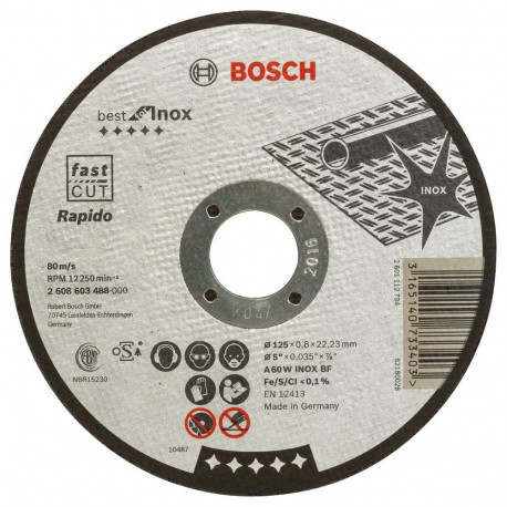 Bosch cutting disc Best for Inox, Rapido, O 125mm (straight, A 60 W INOX BF)