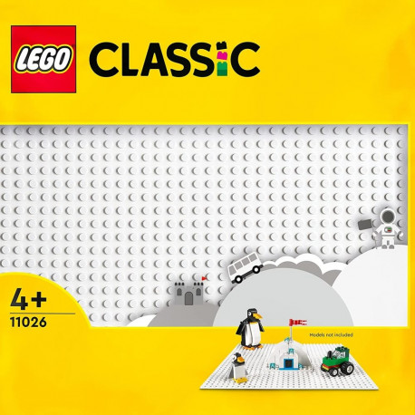 11026 Classic Weiße Bauplatte (weiß, Quadratische Grundplatte mit 32x32 Noppen)