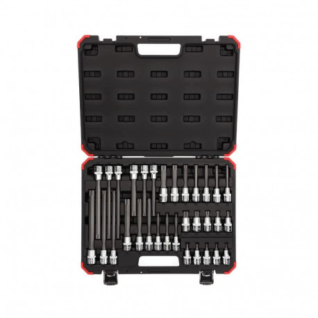 Red Schraubendreher-Steckschlüssel-Einsatz-Satz, 1/2" (schwarz/rot, 32-teilig, Sechsrund, im Koffer)