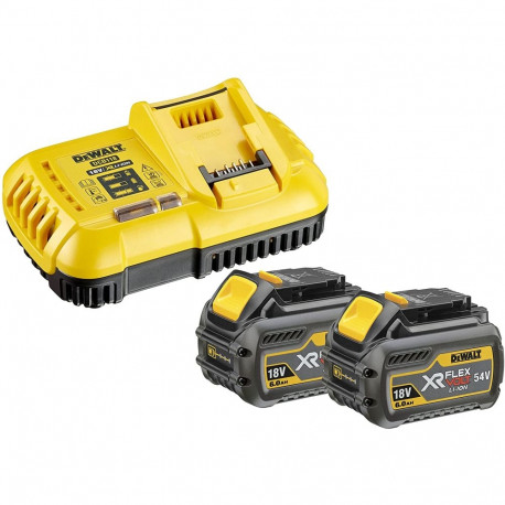 XR FLEXVOLT Akku Starterkit DCB118T2, inkl. 2x Akku 54Volt 2Ah (gelb/schwarz, 54Volt 2Ah oder 18Volt