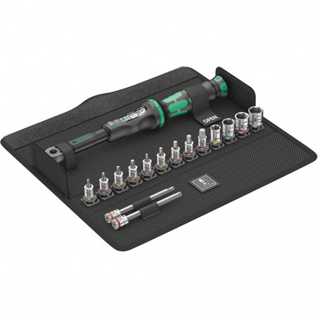 Drehmomentschlüssel Bicycle Set Torque 1, 16-teilig (schwarz/grün, Click-Torque A 5 mit Umschaltknar