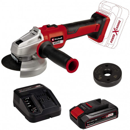 Professional akuga nurklihvija AXXIO 18/115 Q 18Volt ilma akuta ja laadijata, punane/must