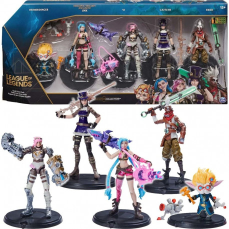 League of Legends - 10cm Actionfiguren 5er Pack  (Vi, Caitlyn, Ekko, Heimerdinger und exklusiver Jin